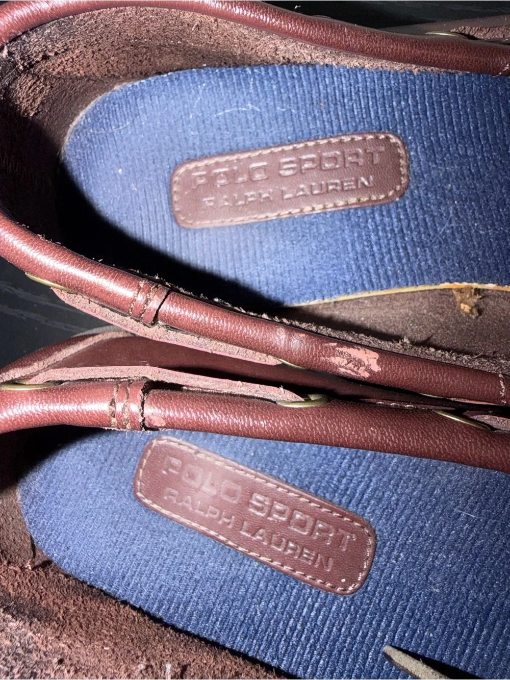 Polo Sport Ralph Lauren Brown Leather Boat Shoes